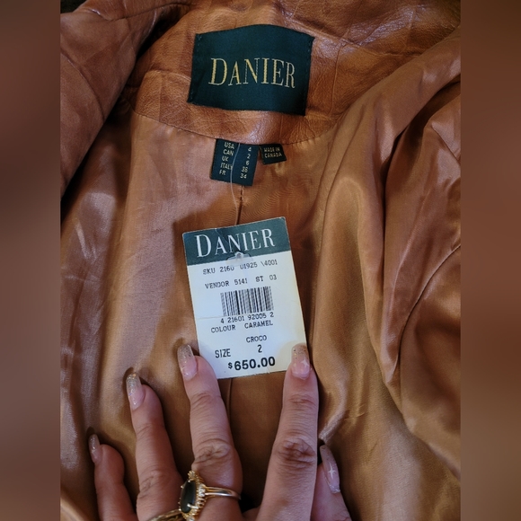 Danier Leather Jacket- Crocodile Skin Print - Picture 3 of 11